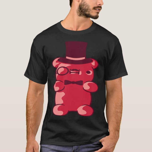 Red Gentleman Bear Gummy Sr. Rich Monocle Top Hat (Frente)