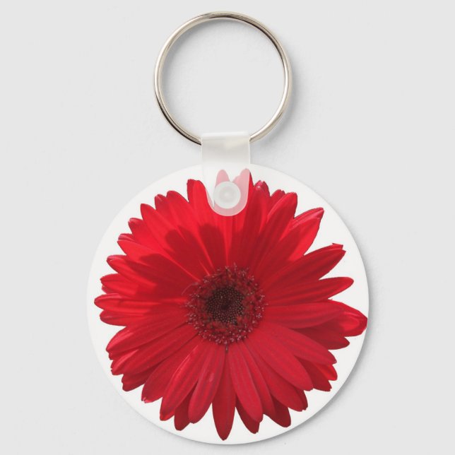 Red Gerber Daisy Chaveiro (Frente)