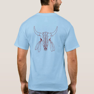 Red Ghost Dance Buffalo - camiseta azul da linha a