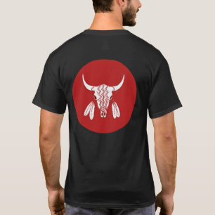 Red Ghost Dance Buffalo circula camiseta preta par