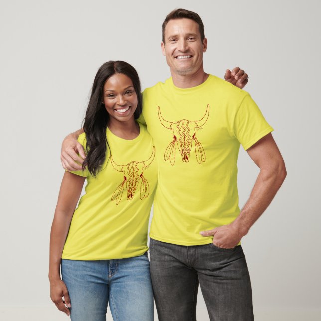 Red Ghost Dance Buffalo linha mulheres camiseta am (Unissex)