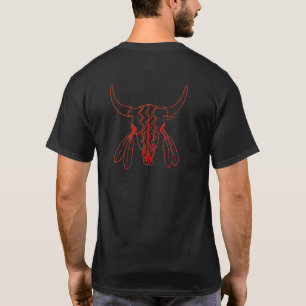 Red Ghost Dance Buffalo linha preta t-shirt