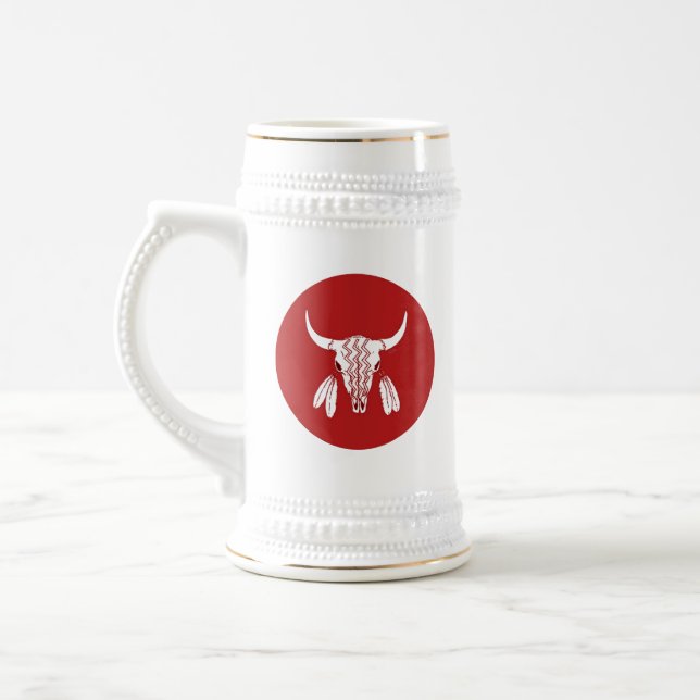 Red Ghost Dance Buffalo White caneca de cerveja w  (Esquerda)