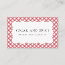 Red Gingham Cartão de visita