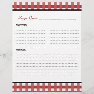Red Gingham Modern Vintage Recipiente Inserir