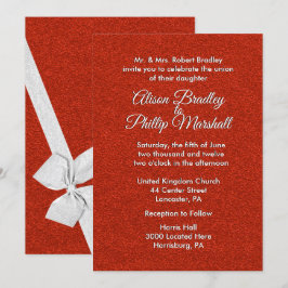 Red Glitter e Convite para Casamento de Arcos 5"x