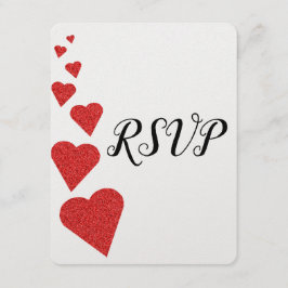 Red Glitter Hearding RSVP