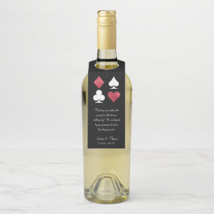 Red Glitter Vegas Bote Bem-Vindo Etiqueta