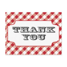 Red Gringham Patterno Obrigado cartões postais