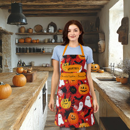 Red Halloween com Pumpkins, Fantasmas e Bats