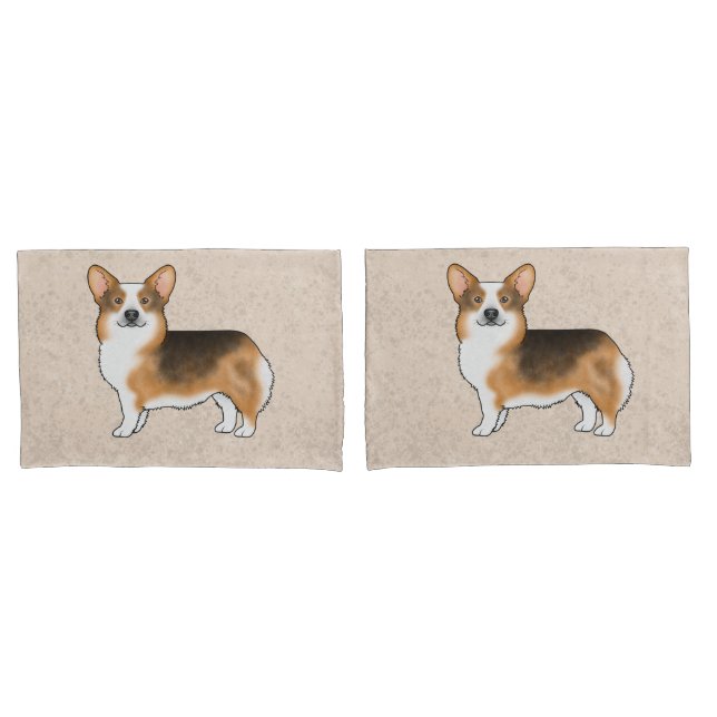 Red Headed Tri Pembroke Welsh Corgi Doge Beige (Frente - conjunto)