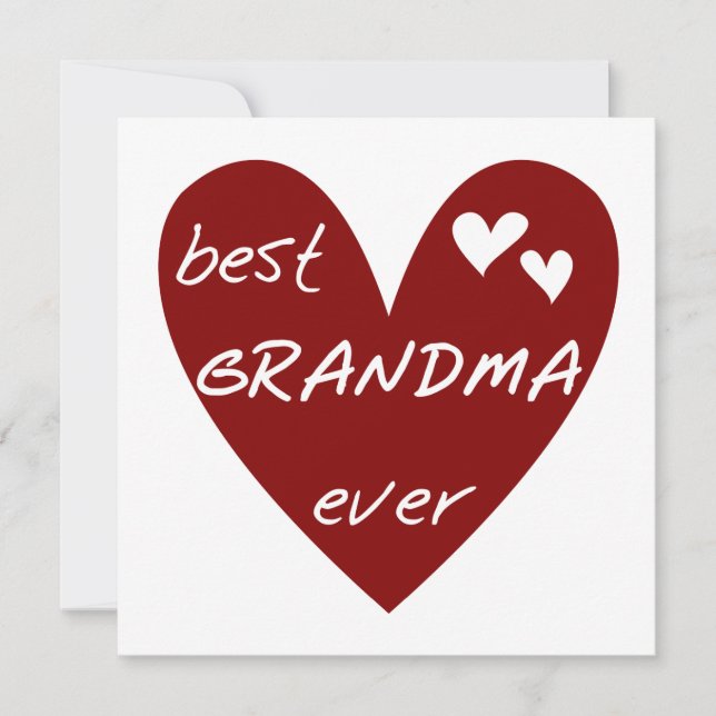 Red Heart Best Grandma Ever T-shirts e presentes (Frente)