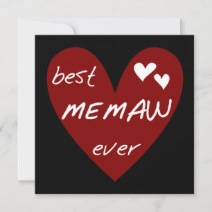Red Heart Best Memaw Ever Camisetas e presentes