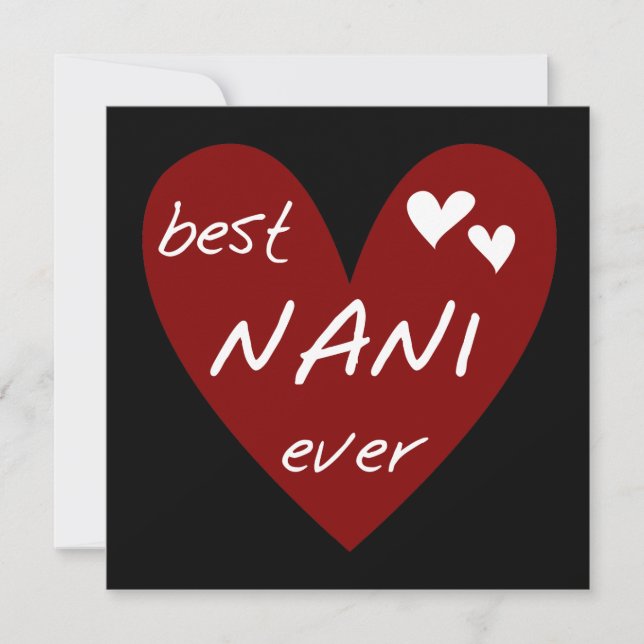 Red Heart Best Nani Ever T-shirts e GIfts (Frente)