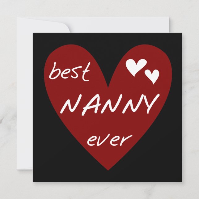Red Heart Best Nanny Ever T-shirts e presentes (Frente)
