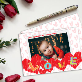 Red Hearts Love Kids Namorados Cartão com fotos