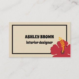 Red Hibiscus Elegant Cartão de visita