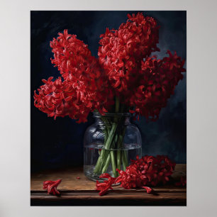 Red Hyacinth Flowers Art Impressão Poster