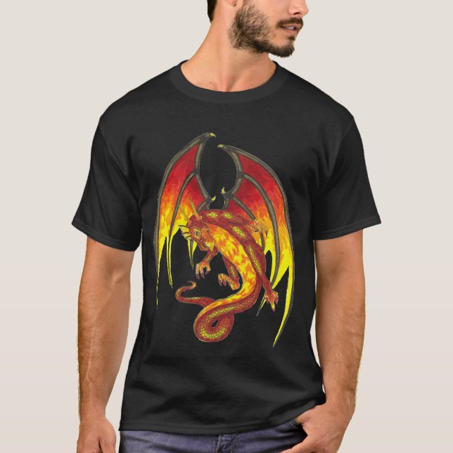 Red Larry Flame Dragon em camisa de voo (Frente)