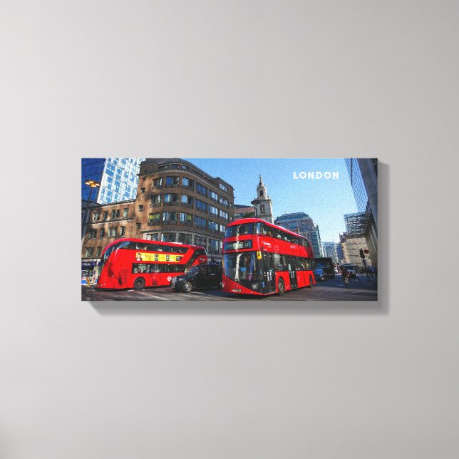 Red London Bus Stretch Canvas Print (Frente)