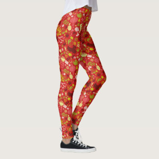 Red Love China por todo o lado em leggings de padr