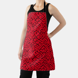 Red Meander Pattern | Maze Moderno