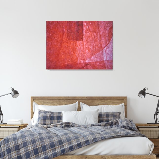 Red minimalism Stretched Canvas Print,Ordinary red (Insitu(Quarto))