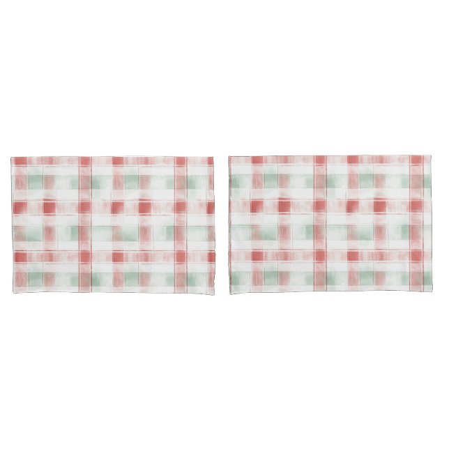 Red Mint Peppermint Mocha Plaid Stripes Christmas (Frente - conjunto)