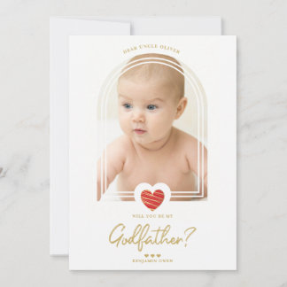 Red Modern Heart Golden Effect Godfather