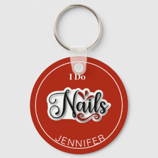 Red Modern I Do Unhas Nail Technician Chaveiro