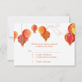 Red Modern Paper Lanternas Casamento Branco RSVP