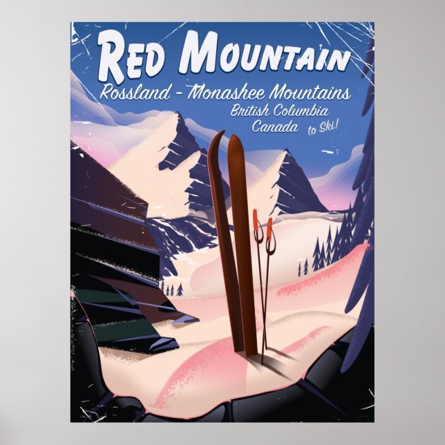 Red Mountain British Columbia, Canadá, poster de e (Frente)