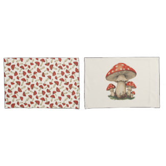 Red Mushroom Pattern - Retro Cottagecore Set of 2