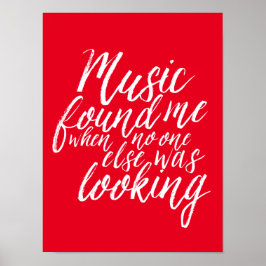 Red Music Quote - Poster de Caligrafia