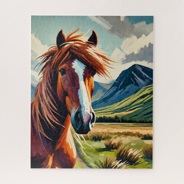 Red Mustang 500 Piece Quebra-cabeça (Vertical)