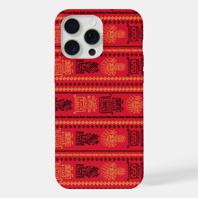 Red Native Patterno Étnico Tribe Boho Cultura (Verso)