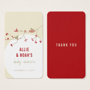 Red Nesting Birds Family Chá de fraldas DIY Gift T