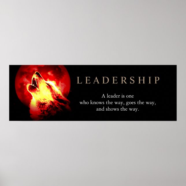 Red Night Fulmoon Leadership Wolf Poster (Frente)