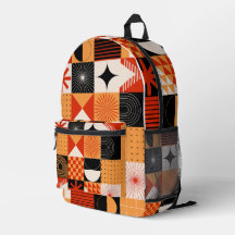 Red Orange Black Geométrico Bag