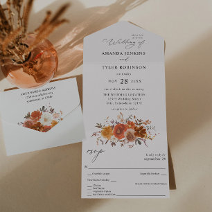 Red & Orange Fall Floral 2 Casamento