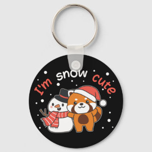 Red Panda, sou Snow Cute Snowman Snowman Chaveiro