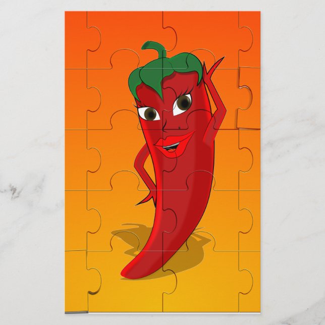 Red Pepper Diva Jigsee Quebra-cabeça (Frente)