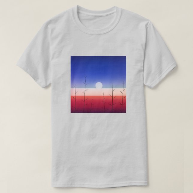 Red Planet Sunset Minimal T-Shirt (Frente do Design)
