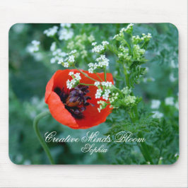 Red Poppy Art Personalized Mouse Pad