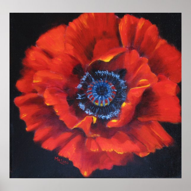 Red Poppy Art Poster (Frente)