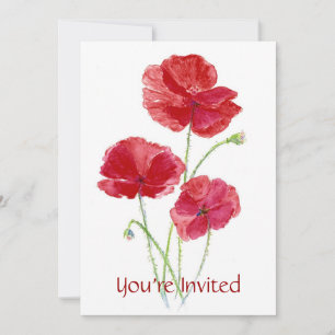 Red Poppy - Convite de festas Personalizado