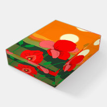 Red Poppy Meadow no Sunset poster