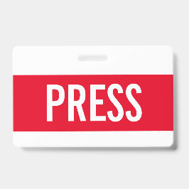 Red Press All Access Pass Horizontal ID Crachá