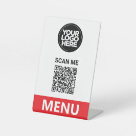 Red Qr Code Menu | Logo Contactless Modern