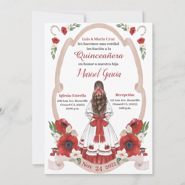 Red Quinceanera Charra, Rancho Charro Western (Frente)